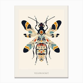 Colourful Insect Illustration Yellowjacket 15 Poster Canvas Print