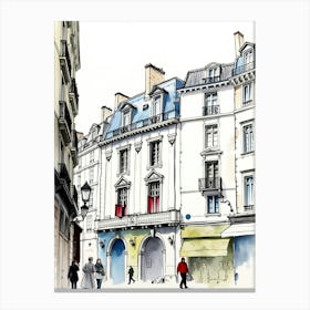 Paris Street Illustration Canvas Print