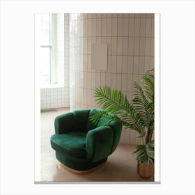 Green Velvet Chair Canvas Print