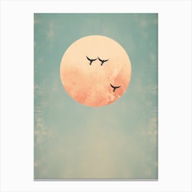 Full Moon With Birds 2 Canvas Print