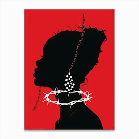 Woman With Barbed Wire Canvas Print