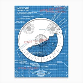 Blueprint Of A UFO Spaceship Canvas Print