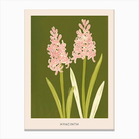 Pink & Green Hyacinth 2 Flower Poster Canvas Print