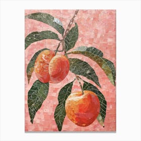 Disco Ball Peaches Mosaic Painting Kitchen Canvas Print