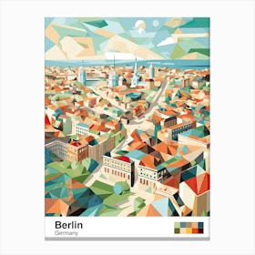 Berlin, Germany, Geometric Illustration 1 Poster Canvas Print