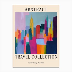 Abstract Travel Collection Poster New York City Usa 3 Canvas Print