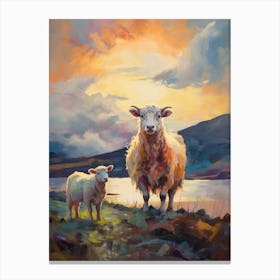 Scottish Highland Sheep By Loch Damh 1 Canvas Print