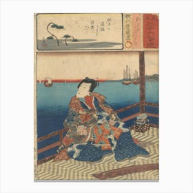 View Of The Sea (Illustration For The Work 36 Haiku Poems) By Utagawa Kunisada Canvas Print