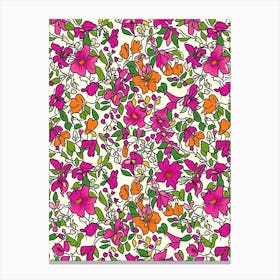Aster Amaze London Fabrics Floral Pattern 9 Canvas Print