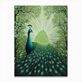 Ohara Koson Inspired Bird Painting Peacock 3 Canvas Print