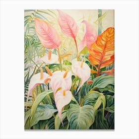 Tropical Plant Painting Peace Lily 2 Canvas Print
