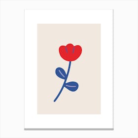 Single Red Flower Canvas Print