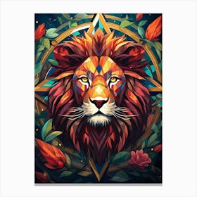 Abstract Lion Head Canvas Print