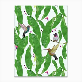 Bird And Leaves Canvas Print