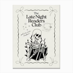 The Late Night Readers Club | Just One More Chapter Neutral 1 Canvas Print