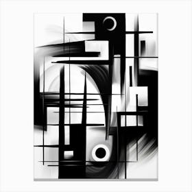 Elegance Abstract Black And White 2 Canvas Print