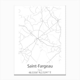 Saint Fargeau,France Minimalist Map Canvas Print