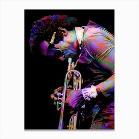 Miles Davis American Jazz Musician in My Colorful Illustration Canvas Print