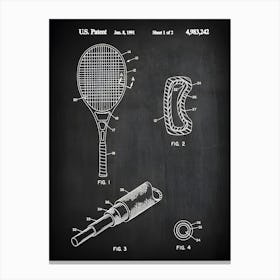 Tennis Racquet Art, Tennis Print, Tennis Poster, Racket, Tennis Patent, Tennis Gifts, Tennis Coach Gift, Tennis Decor, Tennis Art, St2421 Canvas Print