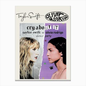 Taylor Swift And Olivia Rodriguez 2 Canvas Print