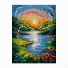 Sunset At The Lake 3 Canvas Print