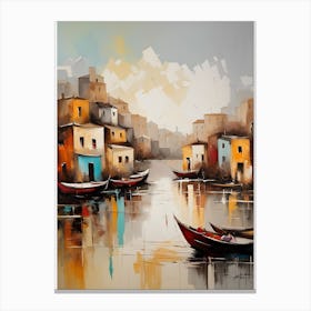 Boats In The Harbor Canvas Print