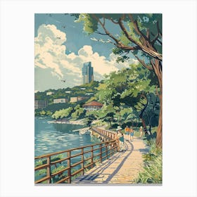 Storybook Illustration Lady Bird Lake And The Board 3 Canvas Print
