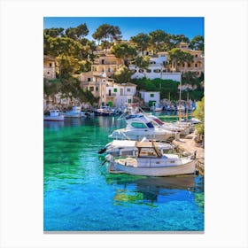 Cala Figuera with boats on Mallorca island, Spain Canvas Print