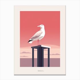 Minimalist Seagull 2 Bird Poster Canvas Print