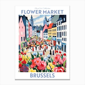 Brussels Belgium Flower Market Floral Art Print Travel Print Plant Art Modern Style Canvas Print