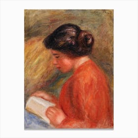 Young Woman Reading (1909), Pierre Auguste Renoir Canvas Print