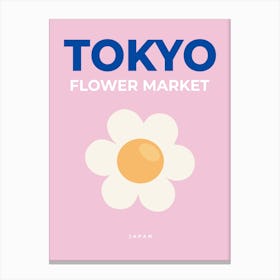Flower Market Tokyo Japan Pink Canvas Print