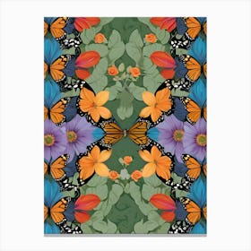 Butterflies And Flowers Canvas Print