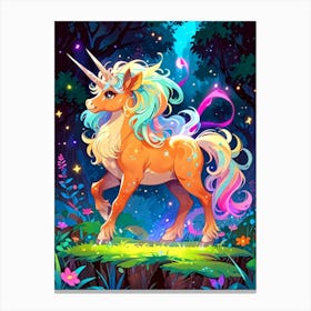 Unicorn In The Forest 25 Canvas Print