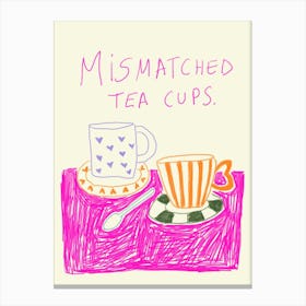 Mismatched Tea Cups Canvas Print