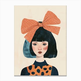 Girl With A Big Bow Canvas Print