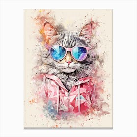 Cat In Sunglasses Canvas Print