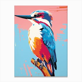 Andy Warhol Style Bird Kingfisher 1 Canvas Print