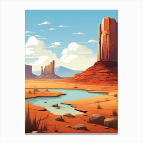 Desert Landscape Vector Illustration Canvas Print