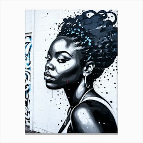 Graffiti Mural Of Beautiful Black Woman 22 Canvas Print