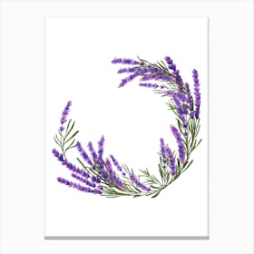 Watercolor Lavender Wreath.uk Canvas Print