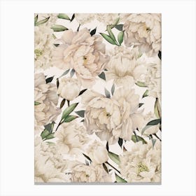 Peonies Pattern Canvas Print