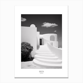 Poster Of Ibiza, Spain, Black And White Analogue Photography 2 Canvas Print