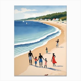 People On The Beach Painting (24) Canvas Print