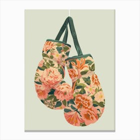 Floral Boxing Gloves Canvas Print