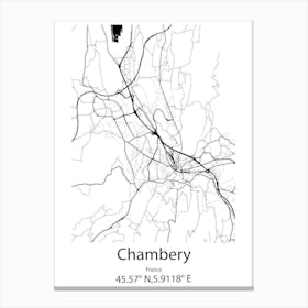 Chambery,France Minimalist Map Canvas Print