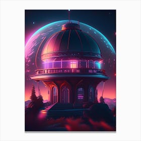 Observatory Neon Nights Space Canvas Print