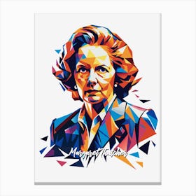 Margaret Thatcher 02 Portrait WPAP Pop Art Canvas Print