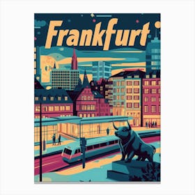 Aihrgdesign A 1970s Inspired Travel Poster For Frankfurt 6 Canvas Print