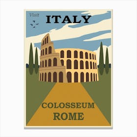 Rome, Italy Travel Poster 2, Karen Arnold Canvas Print